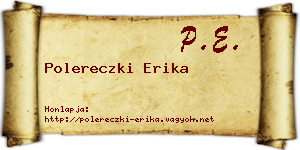 Polereczki Erika névjegykártya